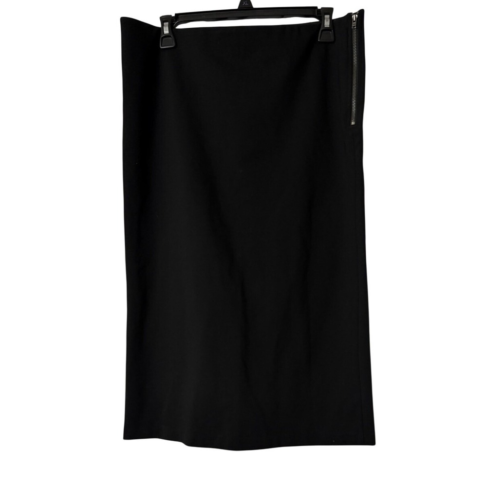NWT Ann Taylor LOFT Womens Side Zipped Black Stretch Dress Skirt Size Large Tall